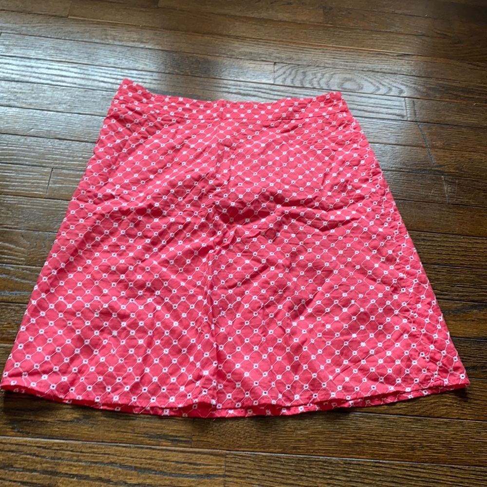 pink skirt with white flowers